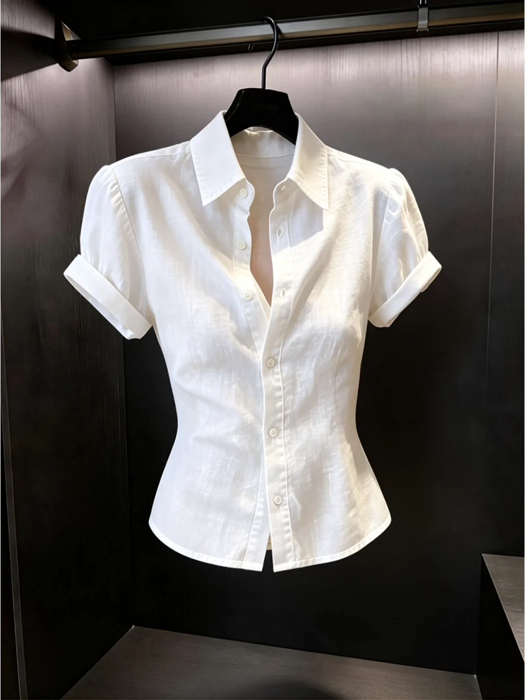 Elegant Minimalist White Shirt Women's Slim Fit Short Sleeve Turn-down Collar Fashionable Top Skin-friendly Breathable 2026 S...
Elegant Minimalist White Shirt Women's Slim Fit Short Sleeve Turn-down Collar Fashionable Top Skin-friendly Breathable 2026 S...