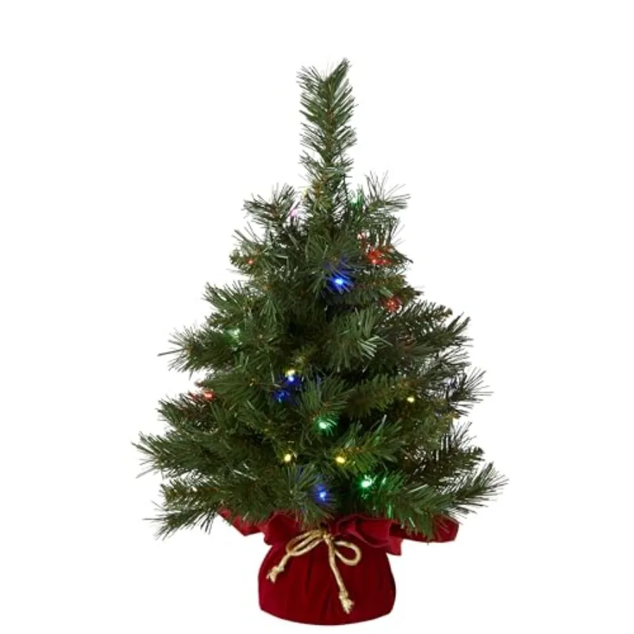 24 in Pre-Lit Majestic Fir Artificial Christmas Tree, 35 Multicolor Lights, 71 Tips, Timer, Red Cloth Base, Green
24 in Pre-Lit Majestic Fir Artificial Christmas Tree, 35 Multicolor Lights, 71 Tips, Timer, Red Cloth Base, Green