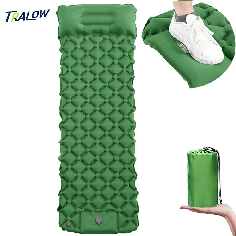 TRALOW Camping Inflatable Mattress Moisture-Proof Folding Camp Bed With Pillows Built-In Pump Suitable For Hiking Survival
TRALOW Camping Inflatable Mattress Moisture-Proof Folding Camp Bed With Pillows Built-In Pump Suitable For Hiking Survival