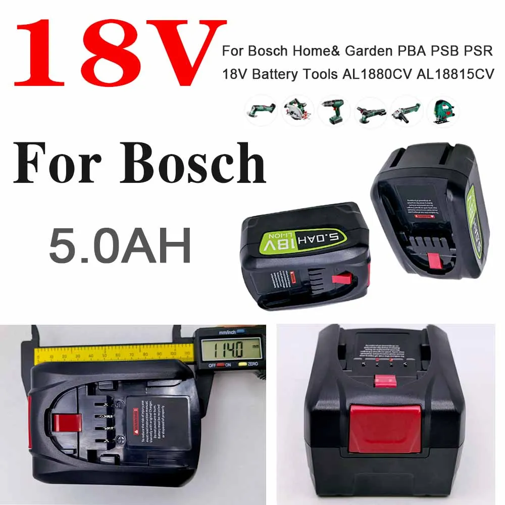 Fast delivery For Bosch Home & Garden Best-Selling 18V 5.0Ah Replacement Battery PBA PSB PSR Tools Compatible AL1880CV AL18815CV
Fast delivery For Bosch Home & Garden Best-Selling 18V 5.0Ah Replacement Battery PBA PSB PSR Tools Compatible AL1880CV AL18815CV