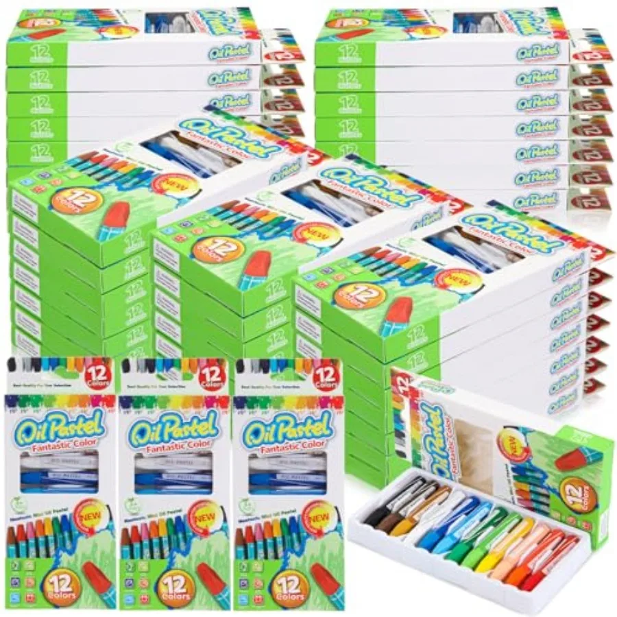 60 Sets/720 Pcs Oil Pastels Bulk 12 Assorted Colors Soft Pastels Artists Oil Crayons for Art Painting Drawing Blending Non Toxi
60 Sets/720 Pcs Oil Pastels Bulk 12 Assorted Colors Soft Pastels Artists Oil Crayons for Art Painting Drawing Blending Non Toxi