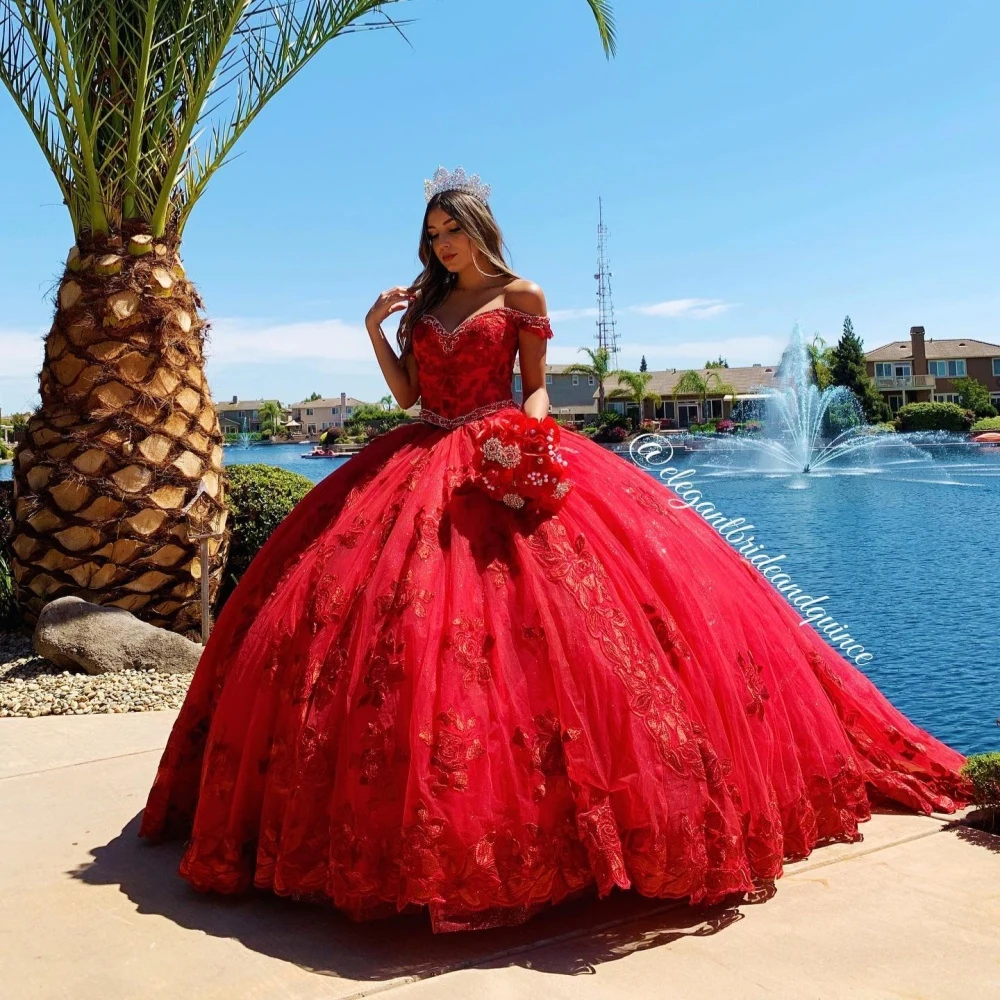 EVLAST Красное платье принцессы Quinceanera по индивидуальному заказу, бальное платье с кружевной аппликацией и бисером, корсет Sweet 16, Vestidos De 15 Anos E3Q591
EVLAST Красное платье принцессы Quinceanera по индивидуальному заказу, бальное платье с кружевной аппликацией и бисером, корсет Sweet 16, Vestidos De 15 Anos E3Q591