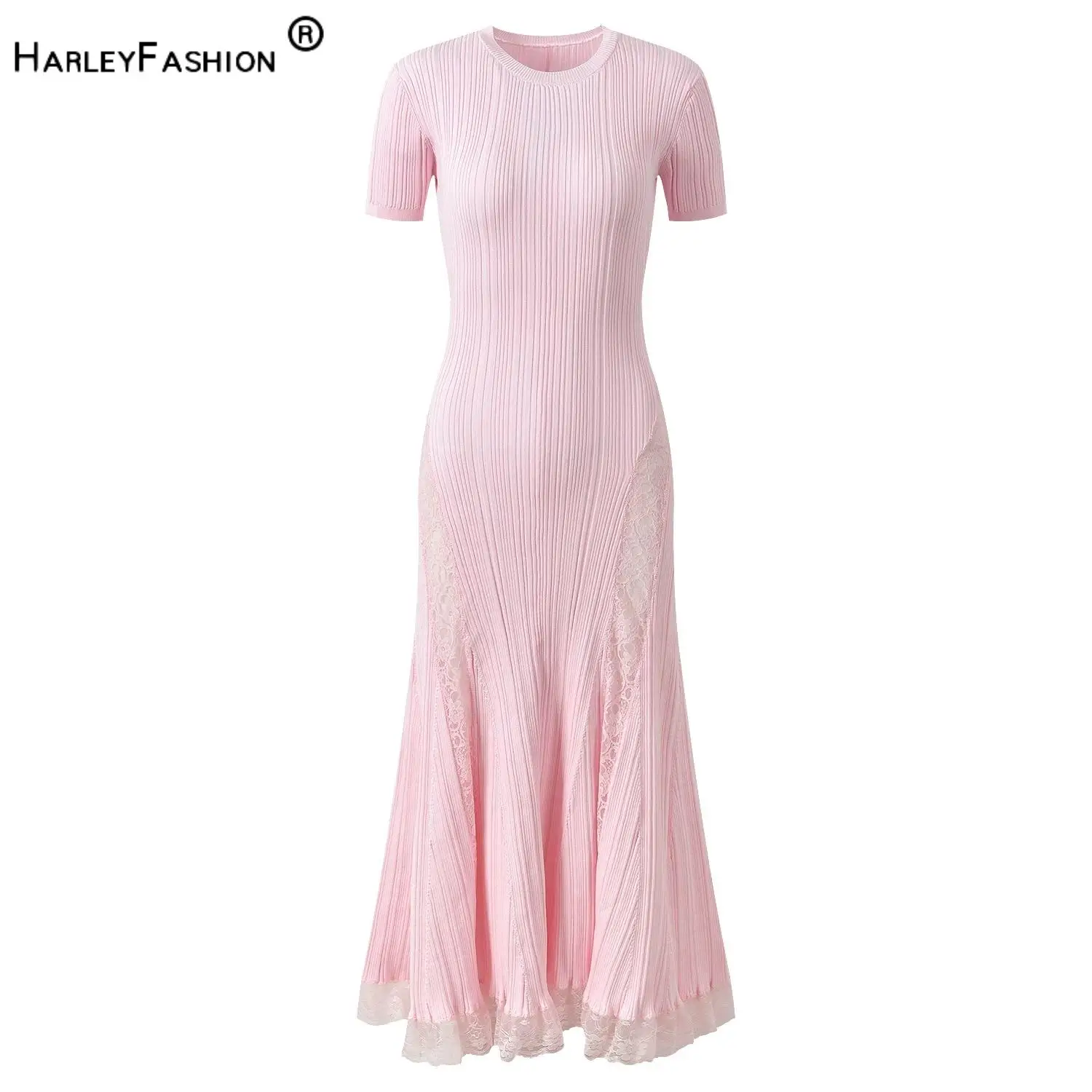 2026 Lady Summer New Arrival Pink Wear O-neck Short Sleeve Delicacy Lace Patchwork Slim Fitted Knits Mermaid Long Dress
2026 Lady Summer New Arrival Pink Wear O-neck Short Sleeve Delicacy Lace Patchwork Slim Fitted Knits Mermaid Long Dress
