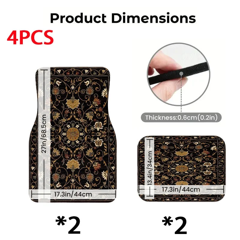 5pcs Car Floor Mats & Trunk Liner Set, Ornate Floral Pattern, Luxurious Classic Design, Durable Material, For Car Interior Decor
5pcs Car Floor Mats & Trunk Liner Set, Ornate Floral Pattern, Luxurious Classic Design, Durable Material, For Car Interior Decor