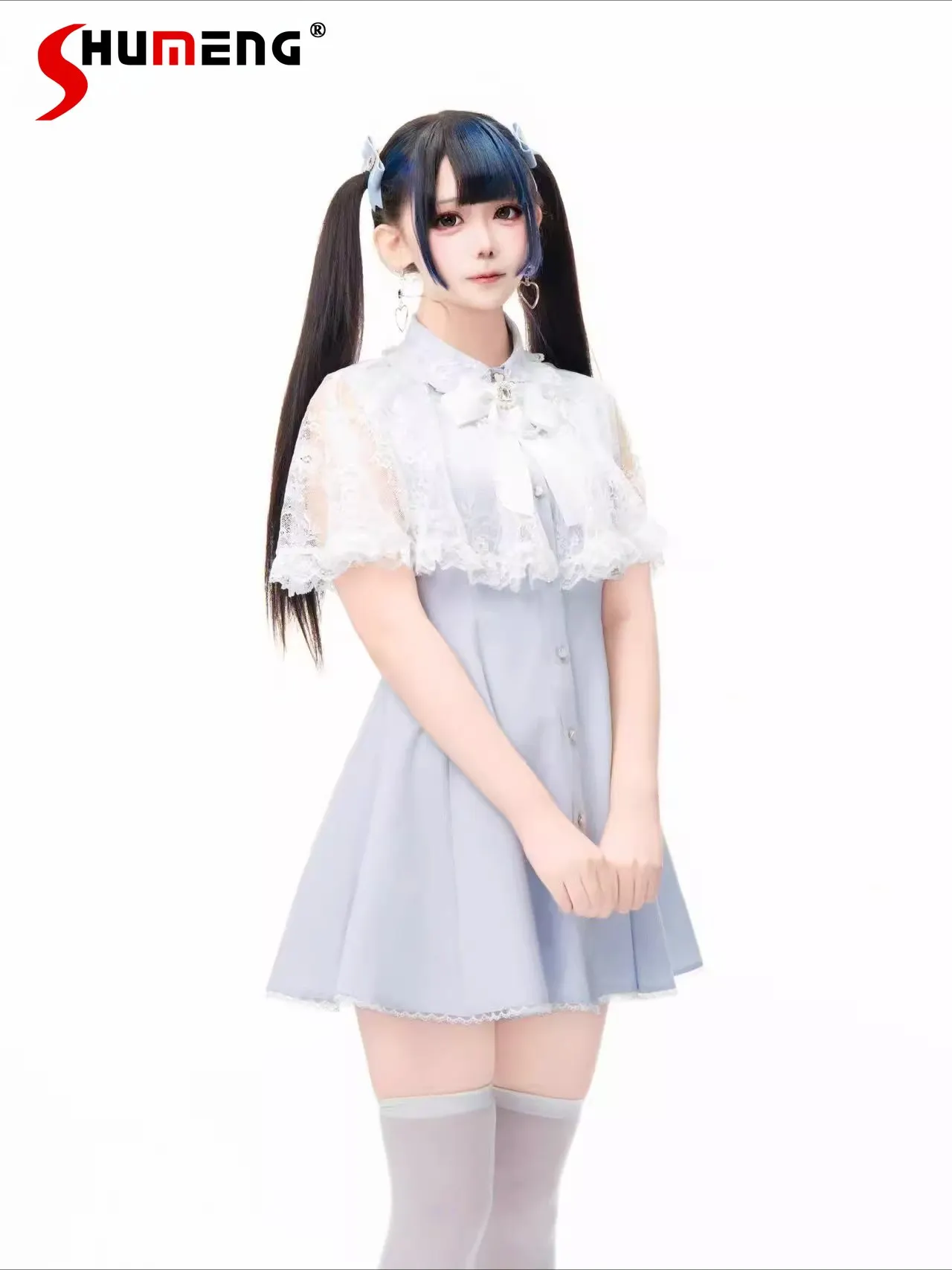 Japanese Mine Series Mass-produced Dresses Lace Splicing Cape Shawl Sleeveless Single-breasted High-waist Slim Short Dress Women
Japanese Mine Series Mass-produced Dresses Lace Splicing Cape Shawl Sleeveless Single-breasted High-waist Slim Short Dress Women