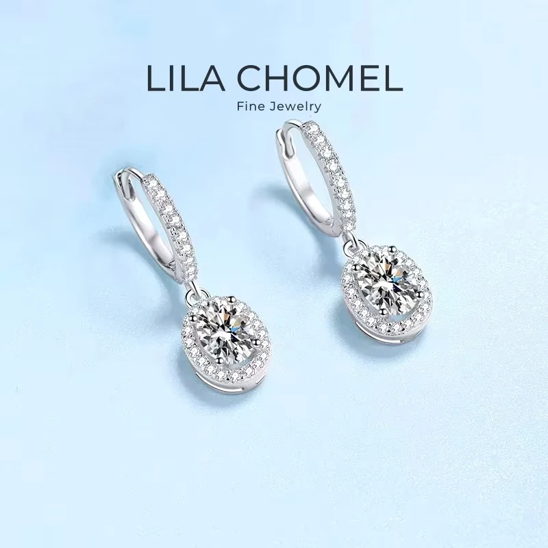 Wedding Jewelry 18K White Gold Drop Earrings Women Engagement D Color VVS1 1/2CT Oval Moissanite Diamond Girl Birthday Gift
Wedding Jewelry 18K White Gold Drop Earrings Women Engagement D Color VVS1 1/2CT Oval Moissanite Diamond Girl Birthday Gift