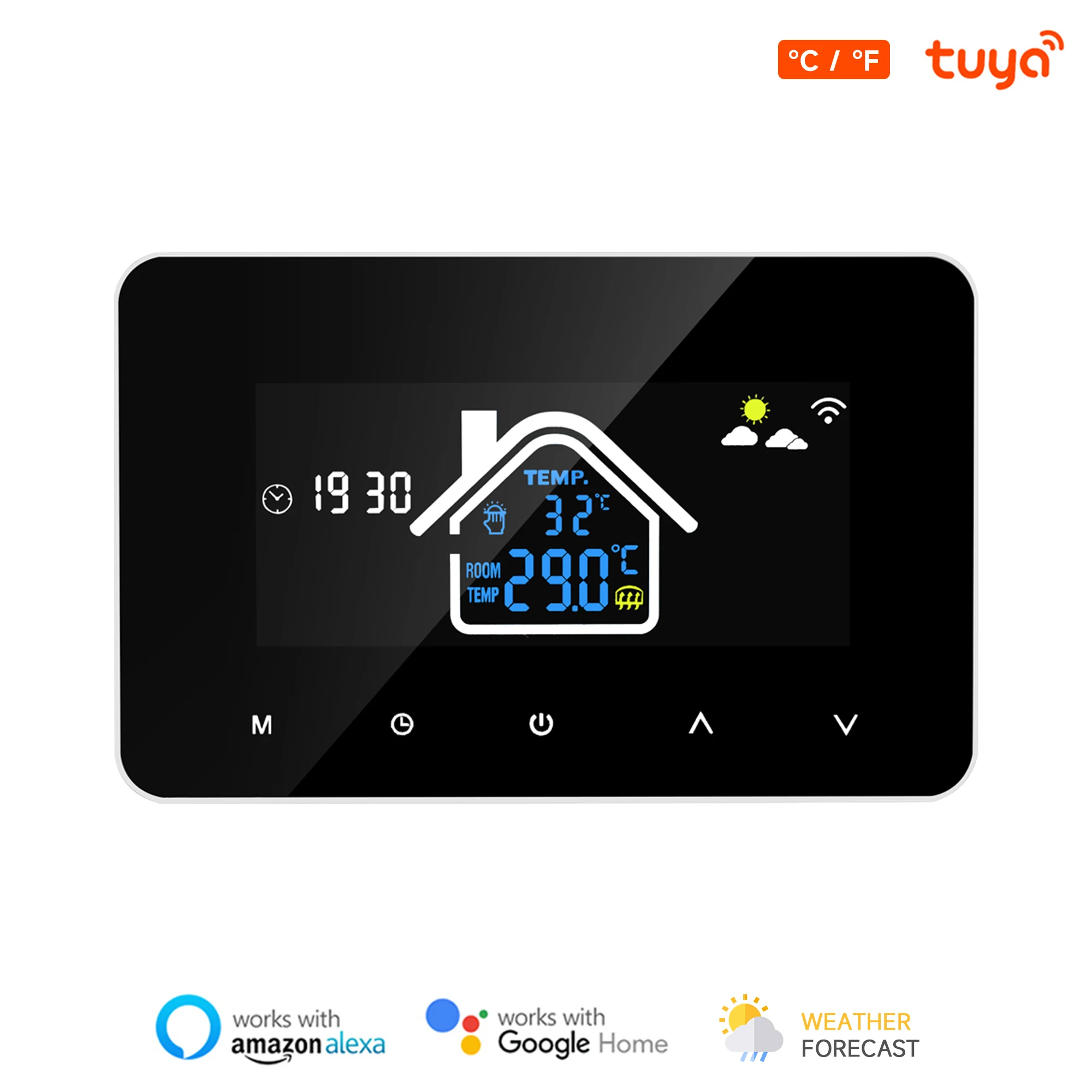 Умный термостат Wi-Fi, регулятор температуры, электрический подогрев пола, водяное отопление, ЖК-дисплей для Alice Alexa Google Home
Умный термостат Wi-Fi, регулятор температуры, электрический подогрев пола, водяное отопление, ЖК-дисплей для Alice Alexa Google Home