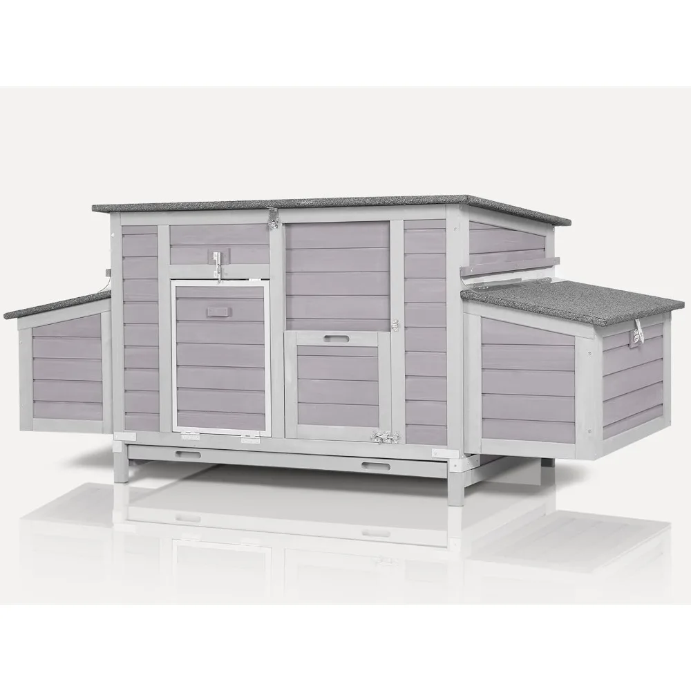 Chicken Coop Large Expandable Chicken House for Outdoor with Two Nesting Box, Leakproof Pull-on Tray and UV-Resistant Roof Panel
Chicken Coop Large Expandable Chicken House for Outdoor with Two Nesting Box, Leakproof Pull-on Tray and UV-Resistant Roof Panel