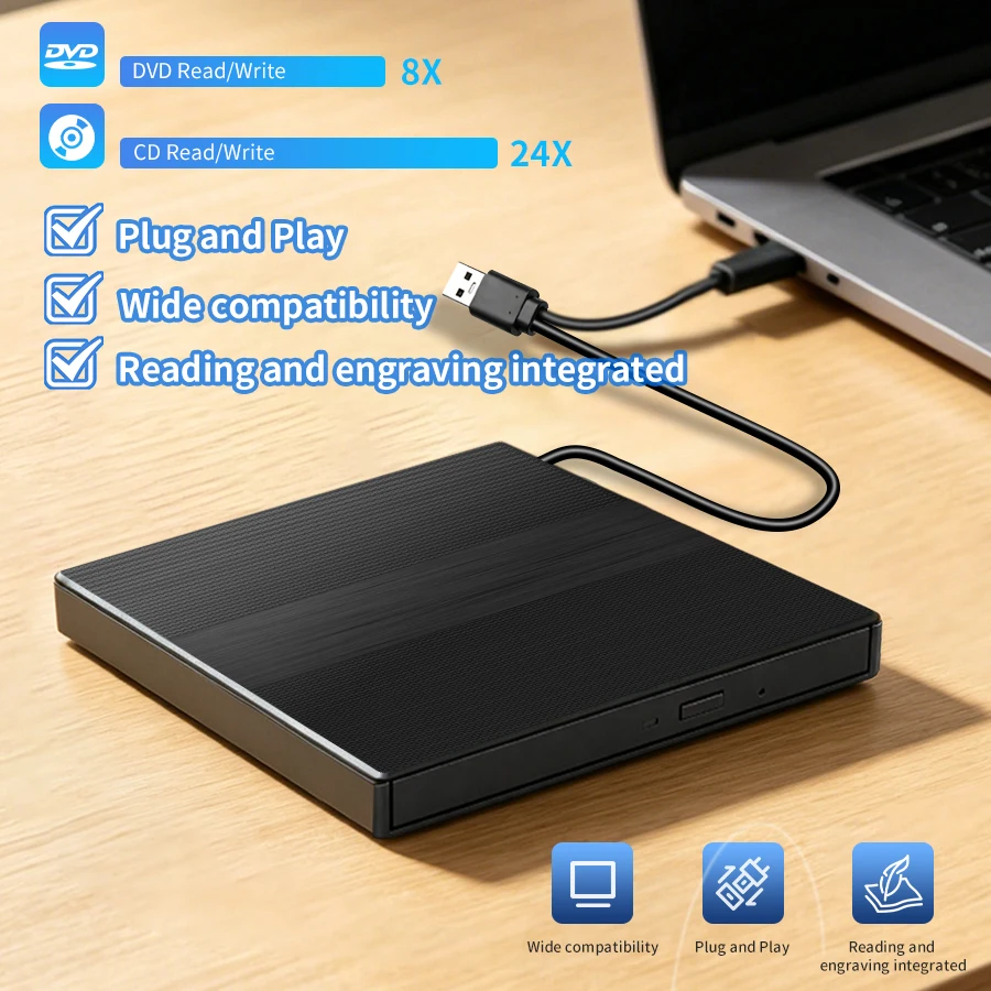 USB 3.0 Type C Slim External DVD Burner CD RW Optical Drives SD DVD Recorder Reader Player Tray Type For Laptop PC Desktop
USB 3.0 Type C Slim External DVD Burner CD RW Optical Drives SD DVD Recorder Reader Player Tray Type For Laptop PC Desktop