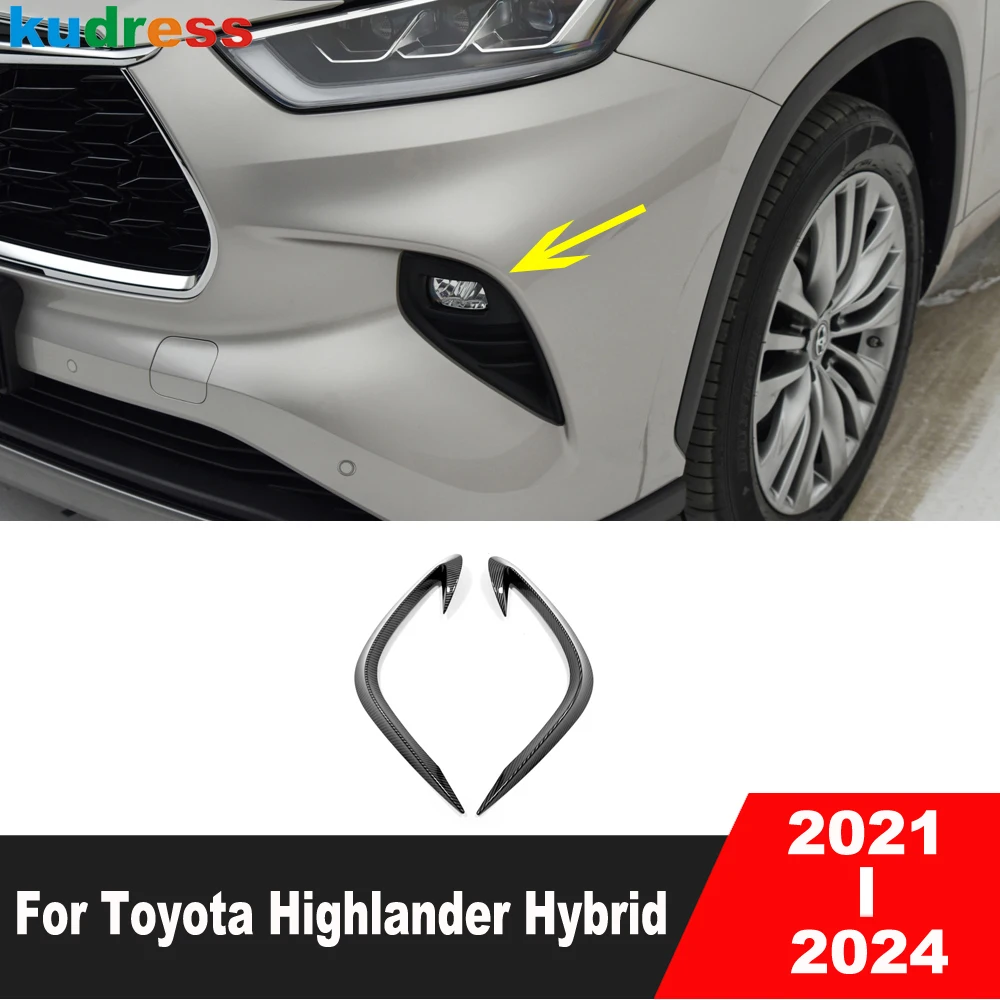 Для Toyota Highlander Hybrid 2021 2022 2023 2024, передняя противотуманная фара из углеродного волокна, крышка для бровей, накладка на противотуманные фары, полоса для век 
Для Toyota Highlander Hybrid 2021 2022 2023 2024, передняя противотуманная фара из углеродного волокна, крышка для бровей, накладка на противотуманные фары, полоса для век