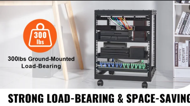 12U Standalone Open Frame Cabinet 23-40inch Adjustable Depth Network Server Rack for Office Data Center
12U Standalone Open Frame Cabinet 23-40inch Adjustable Depth Network Server Rack for Office Data Center