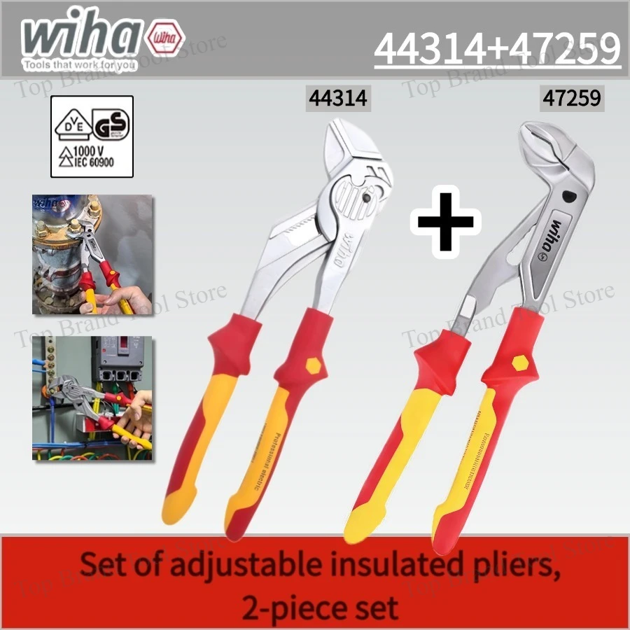 WIHA 44314 47259 1000V VDE Insulated Water Pump Pliers & Pliers Wrench Anti‑Shock Electrician Tools
WIHA 44314 47259 1000V VDE Insulated Water Pump Pliers & Pliers Wrench Anti‑Shock Electrician Tools