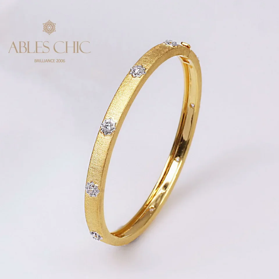 Ables Chic Bezel Set Zircon Flowers Stars Hinge Bangle Brushed Silver Silky Gold Tone 5mm Narrow Band Clasp Vintage Bracelet
Ables Chic Bezel Set Zircon Flowers Stars Hinge Bangle Brushed Silver Silky Gold Tone 5mm Narrow Band Clasp Vintage Bracelet