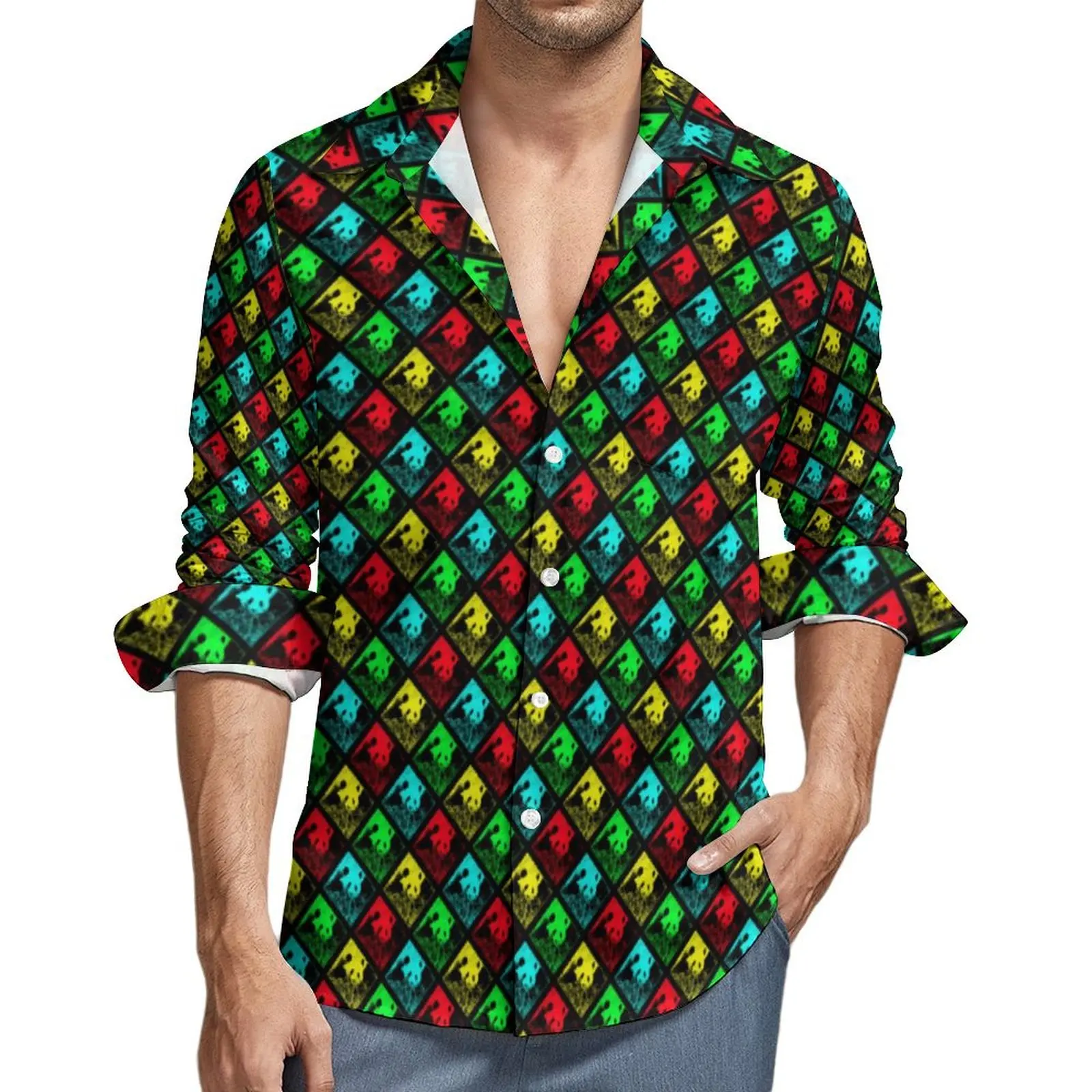 Men Shirt Pop Art Panda Casual Shirts Long Sleeve Blue and Yellow Y2K Funny Blouse Autumn Vintage Printed Oversized Top
Men Shirt Pop Art Panda Casual Shirts Long Sleeve Blue and Yellow Y2K Funny Blouse Autumn Vintage Printed Oversized Top