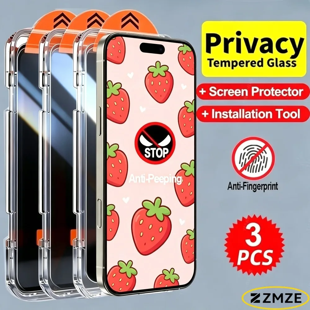 3Pcs Anti Spy Screen Protectors for iPhone 17 16 Pro Max 15 14 Plus 17e 16e 15 14 13 12 11 Pro Easy Dust Free Installation Glass
3Pcs Anti Spy Screen Protectors for iPhone 17 16 Pro Max 15 14 Plus 17e 16e 15 14 13 12 11 Pro Easy Dust Free Installation Glass