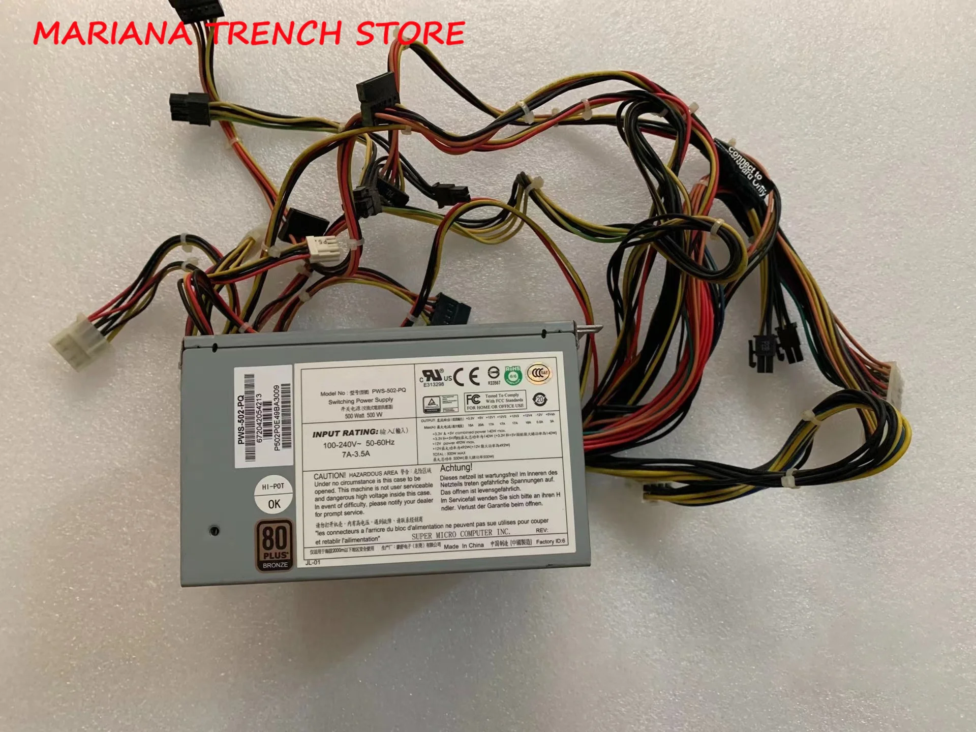PWS-502-PQ для блока питания компьютера промышленного управления Supermicro, 500 Вт
PWS-502-PQ для блока питания компьютера промышленного управления Supermicro, 500 Вт
