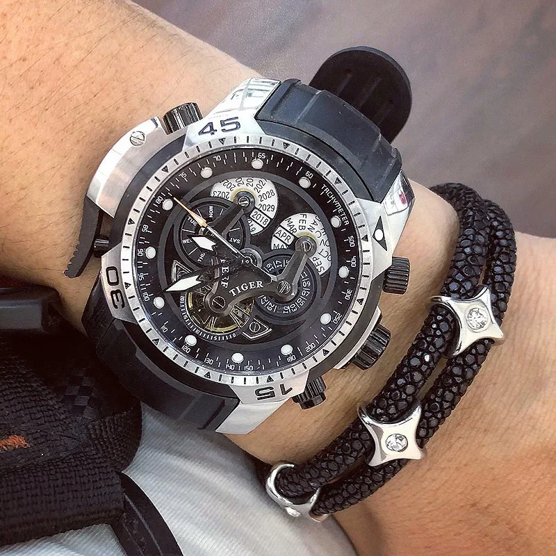 Reef Tiger/RT Montres de sport pour hommes avec cadran complicé Boîtier en или Rose Montre Militaire автомат с браслетом en
Reef Tiger/RT Montres de sport pour hommes avec cadran complicé Boîtier en или Rose Montre Militaire автомат с браслетом en