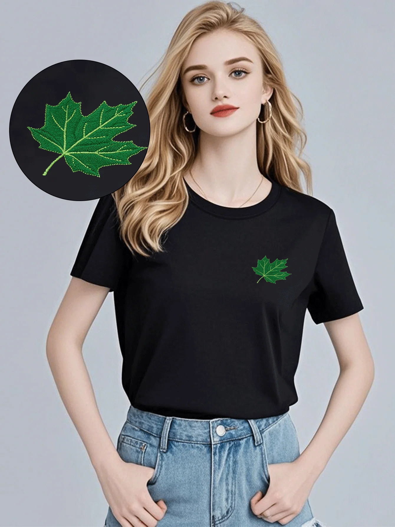 Maple Majesty Men & Women Embroidered Green Maple Leaf Cotton T-Shirt – Verdant Top Tees with Luxury Embroidery for Fall Hikes
Maple Majesty Men & Women Embroidered Green Maple Leaf Cotton T-Shirt – Verdant Top Tees with Luxury Embroidery for Fall Hikes