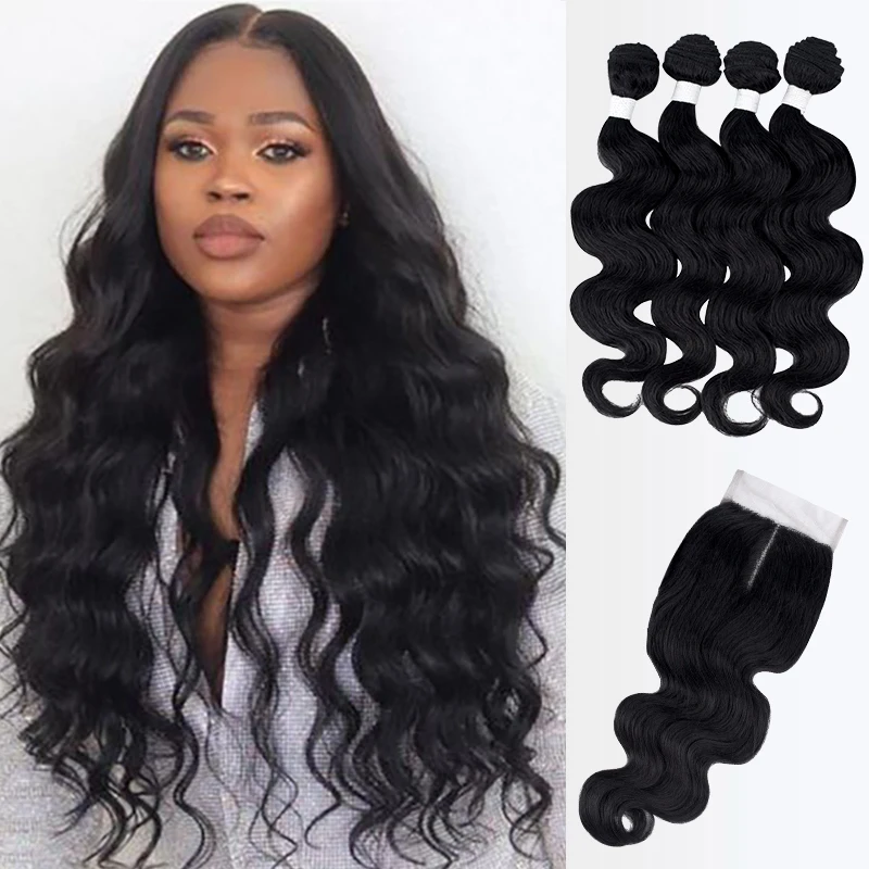 Body Wave Synthetic Hair 4 Bundles With 4x4 Closure Ombre Blonde Hair Weave With Closure 16Inches For Women Synthetic Hair Exte
Body Wave Synthetic Hair 4 Bundles With 4x4 Closure Ombre Blonde Hair Weave With Closure 16Inches For Women Synthetic Hair Exte