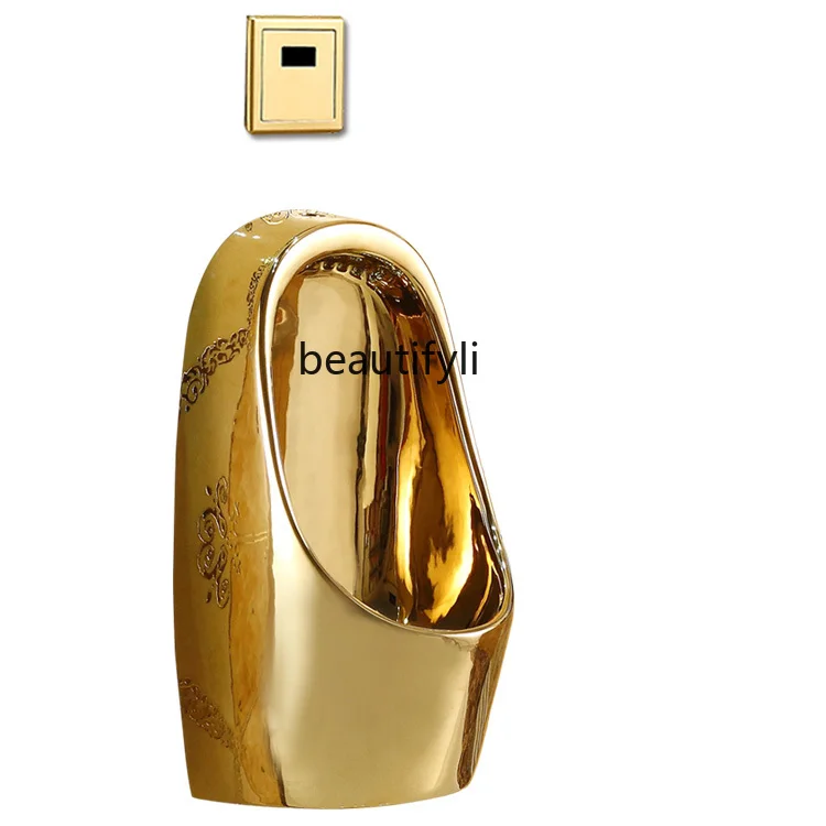 Wall-mounted intelligent automatic sensing golden urinal, men's wall-mounted urinal, ceramic urinal
Wall-mounted intelligent automatic sensing golden urinal, men's wall-mounted urinal, ceramic urinal