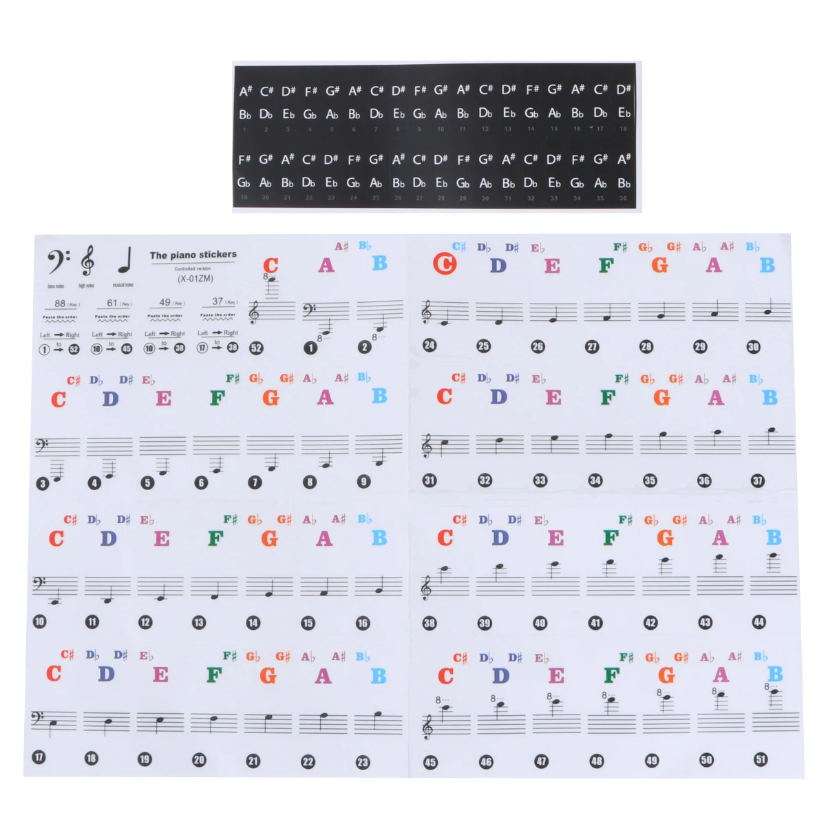 Electronic Piano Stickers Covers Accessories Key Letter Labels Note for 88 Keyboard Organ
Electronic Piano Stickers Covers Accessories Key Letter Labels Note for 88 Keyboard Organ