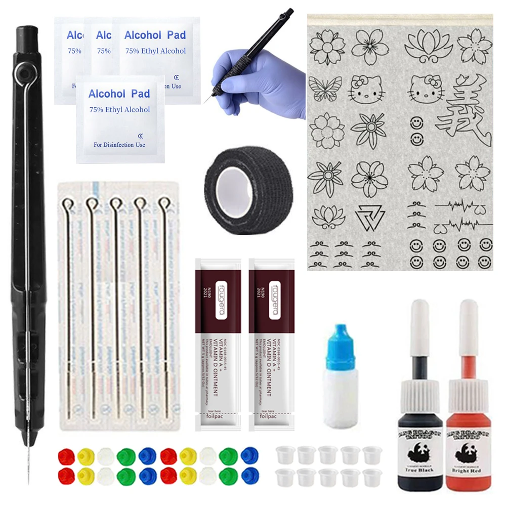 Handmade Tattoo Kit for Beginners DIY at Home Practice Tools Including Tattoo Ink and Common Accessories
Handmade Tattoo Kit for Beginners DIY at Home Practice Tools Including Tattoo Ink and Common Accessories