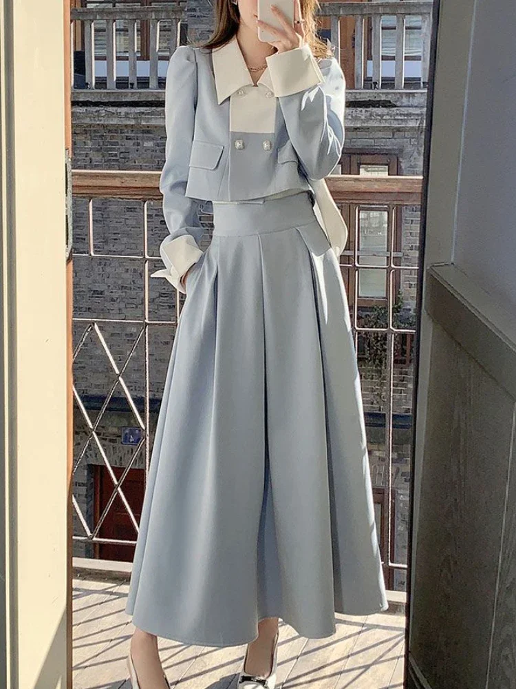 Autumn Elegant 2 Piece Dress Set Women Slim Vintage Party Office Lady Korean Suit Long Sleeve Crop Tops + Casual Midi Skirt 2024
Autumn Elegant 2 Piece Dress Set Women Slim Vintage Party Office Lady Korean Suit Long Sleeve Crop Tops + Casual Midi Skirt 2024