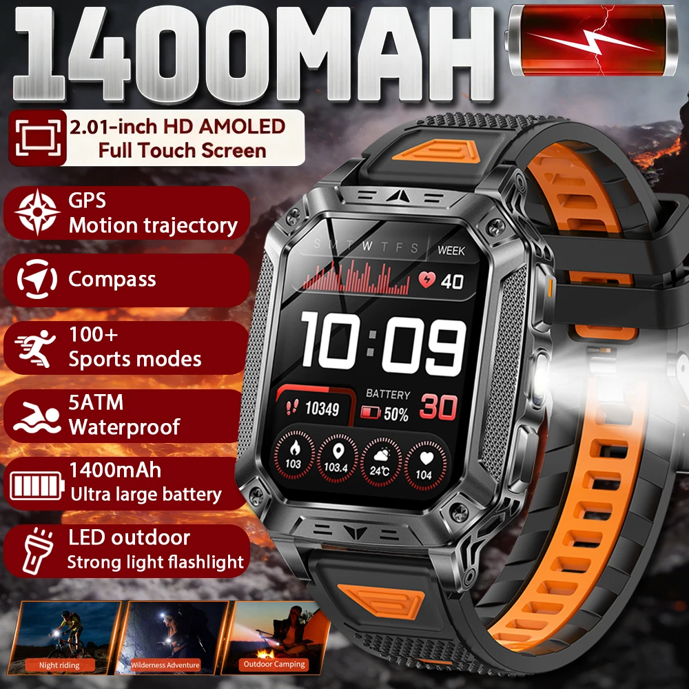 New T-REX3 Ultra 1400mAh Battery SmartWatch IP69K Waterproof GPS Compass Flashlight 1.7" AMOLED HD Call Sports Smart Watch Men
New T-REX3 Ultra 1400mAh Battery SmartWatch IP69K Waterproof GPS Compass Flashlight 1.7" AMOLED HD Call Sports Smart Watch Men