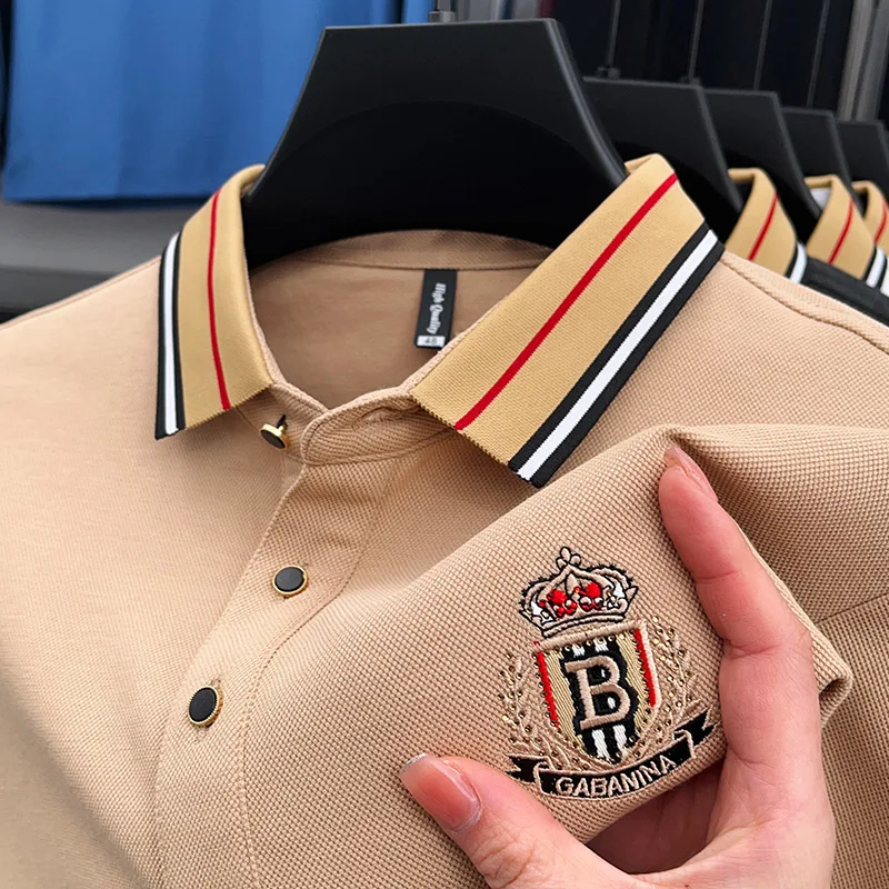 High-End Man Long-Sleeved Polo Shirt Exquisite Embroidery Lapel Button Autumn British Style New Business Casual Men's Clothing
High-End Man Long-Sleeved Polo Shirt Exquisite Embroidery Lapel Button Autumn British Style New Business Casual Men's Clothing