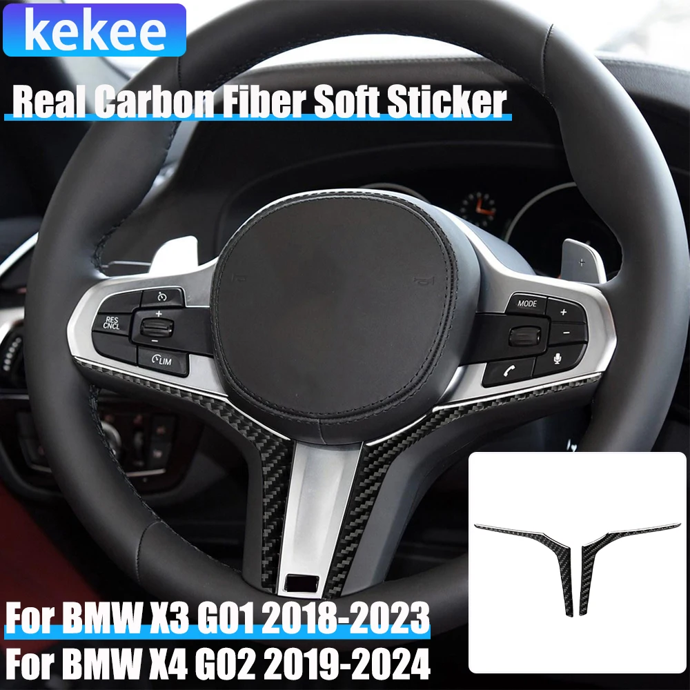 Real Carbon Fiber Car Accessories Driver Wheel Trim Decorative Cover Soft Sticker For BMW X3 G01 2018-2023 X4 G02 2019-2024 
Real Carbon Fiber Car Accessories Driver Wheel Trim Decorative Cover Soft Sticker For BMW X3 G01 2018-2023 X4 G02 2019-2024