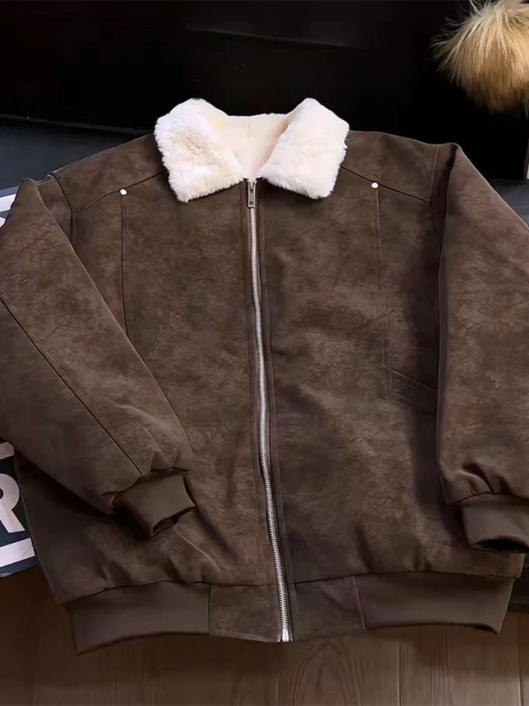 Ретро-кардиган в американском стиле из утолщенного хлопка для женщин, осенне-зимний, теплый, свободный, с воротником на молнии
Ретро-кардиган в американском стиле из утолщенного хлопка для женщин, осенне-зимний, теплый, свободный, с воротником на молнии