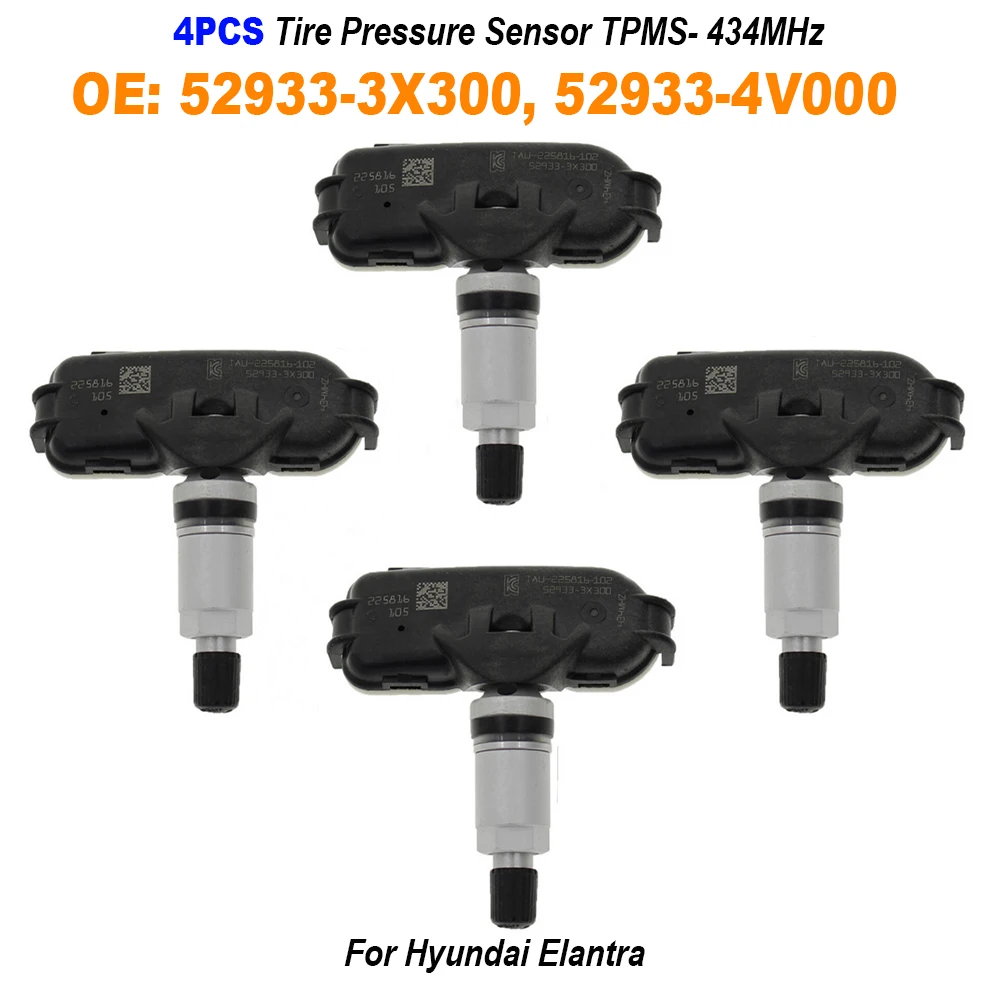 4PCS 52933-3X300 2933-4V000 Tire Pressure Monitoring Sensor TPMS 434MHz 529333X300 529334V000 For Hyundai Elantra high quality
4PCS 52933-3X300 2933-4V000 Tire Pressure Monitoring Sensor TPMS 434MHz 529333X300 529334V000 For Hyundai Elantra high quality