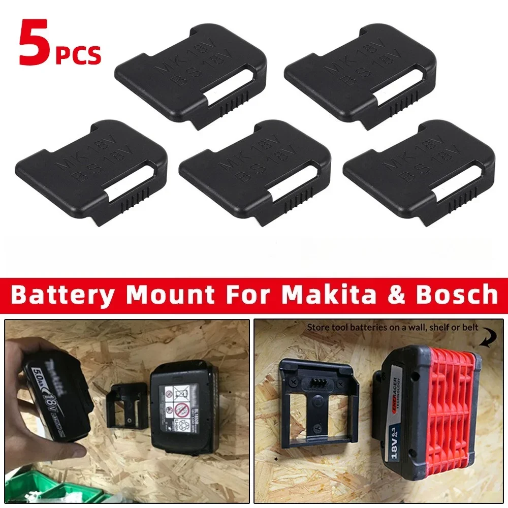 For Makita/Bosch18V Li-ion Devices Machine Drill Battery Holder 5PCS Plastic Battery Storage Case Holder Rack