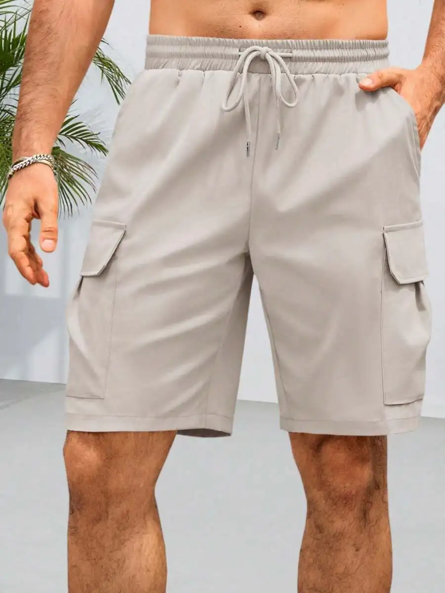 Mens Lightweight Cargo Shorts With Elastic Waistband And Drawstring, Side Pockets, Casual Summer Hiking Wear
Mens Lightweight Cargo Shorts With Elastic Waistband And Drawstring, Side Pockets, Casual Summer Hiking Wear