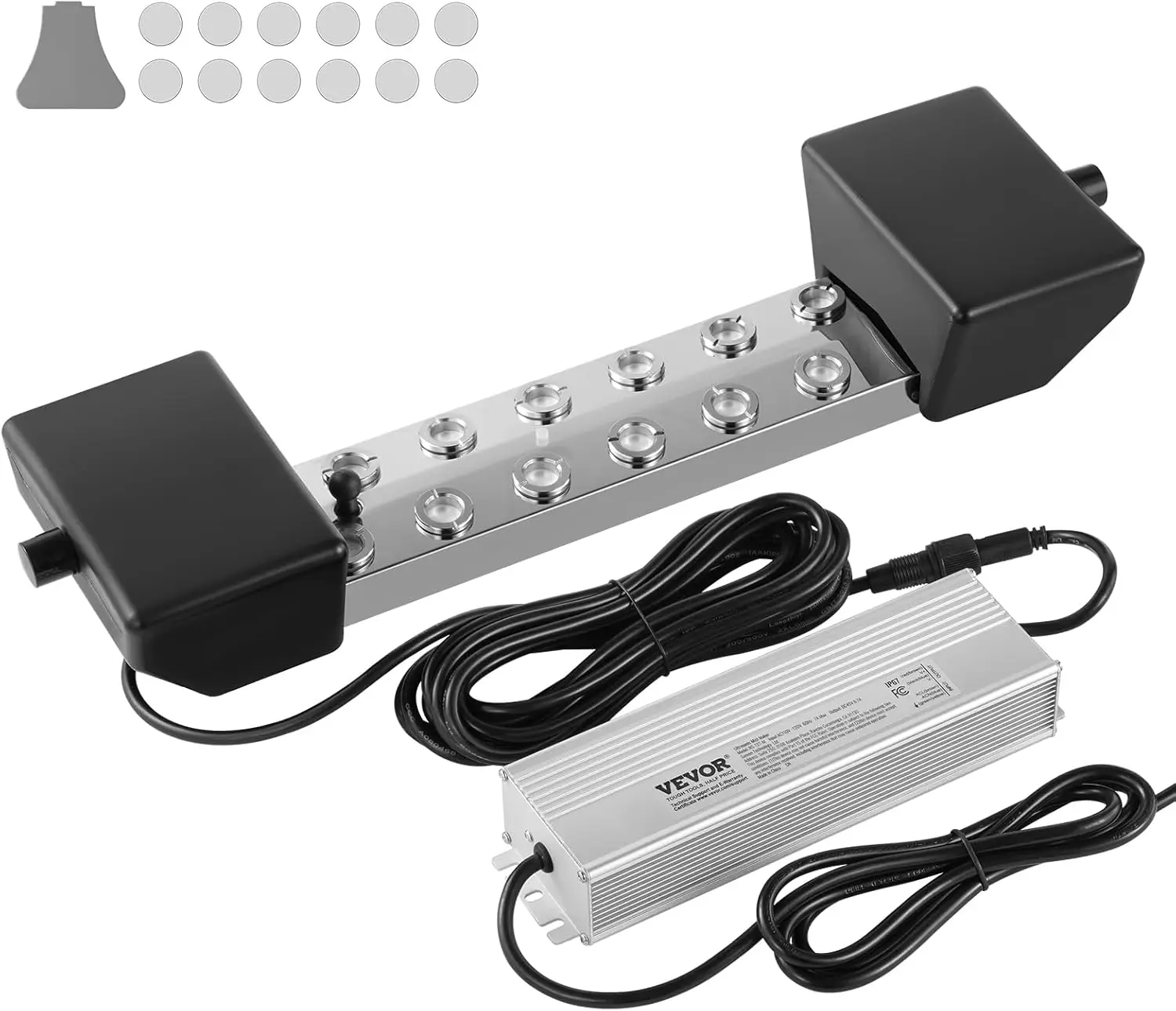 Ultrasonic Mist Maker 12 Head, 9000mL/H Ultrasonic Fogger, Mist Maker with 300W IP67 Waterproof Power Supply, Buoy
Ultrasonic Mist Maker 12 Head, 9000mL/H Ultrasonic Fogger, Mist Maker with 300W IP67 Waterproof Power Supply, Buoy