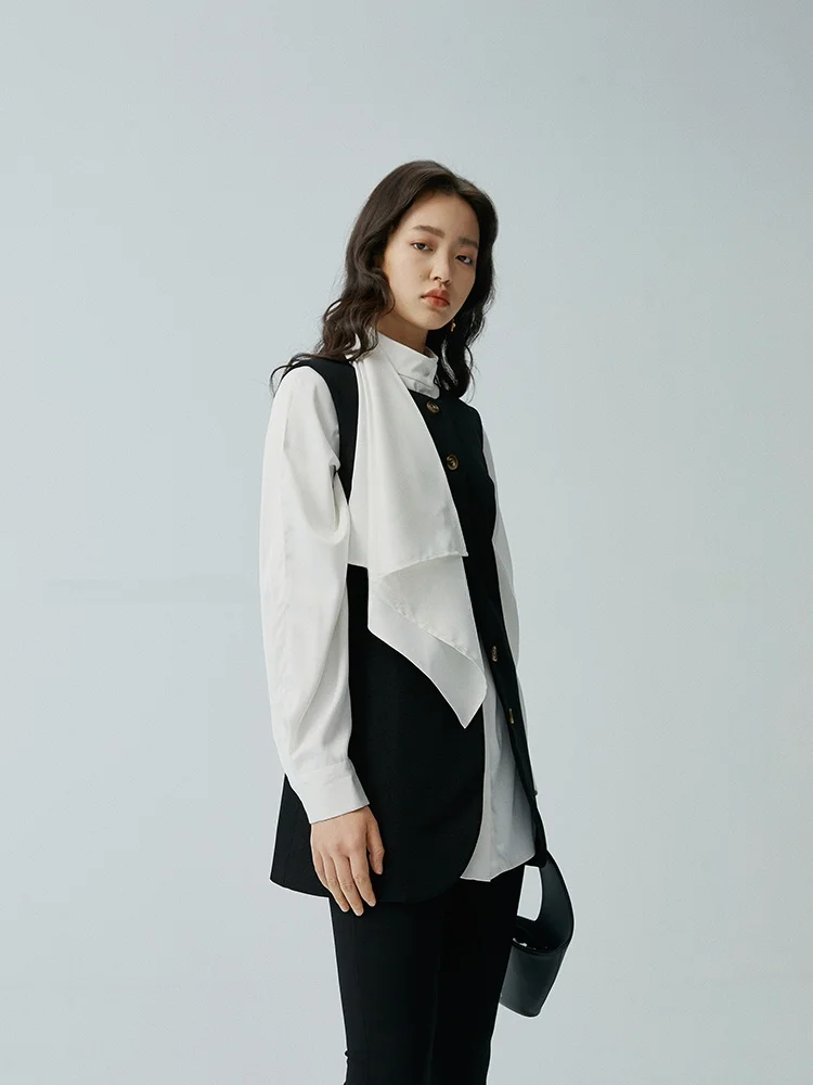 SMOL Women's irt Ele Draped Collar White Unique Design High-End Feeling Long Sve Loose Fit Polyester Spring
SMOL Women's irt Ele Draped Collar White Unique Design High-End Feeling Long Sve Loose Fit Polyester Spring