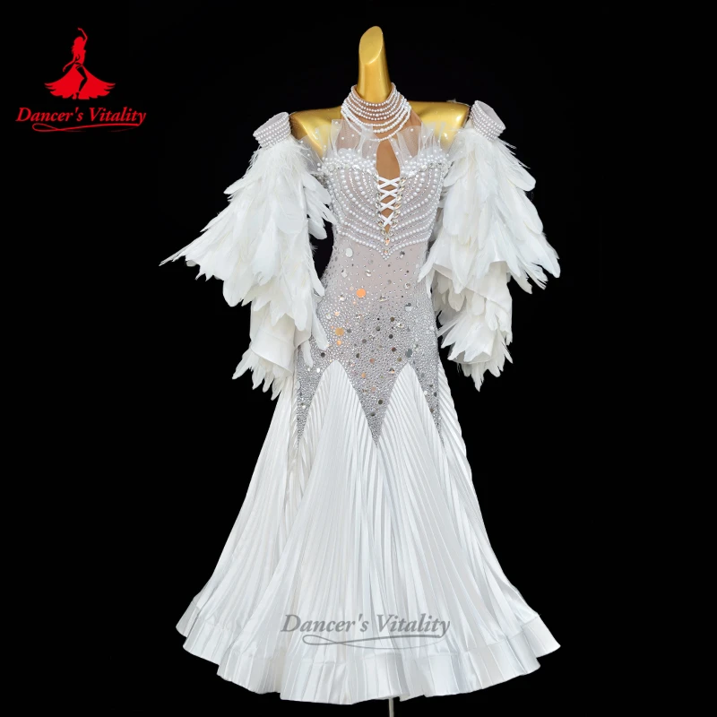Pearl Neckline Ballroom Dance Luxurious AB Stones Big Swing Dresses Dancer's Vitality Adult&Teenagers Waltz Clothing Customized
Pearl Neckline Ballroom Dance Luxurious AB Stones Big Swing Dresses Dancer's Vitality Adult&Teenagers Waltz Clothing Customized
