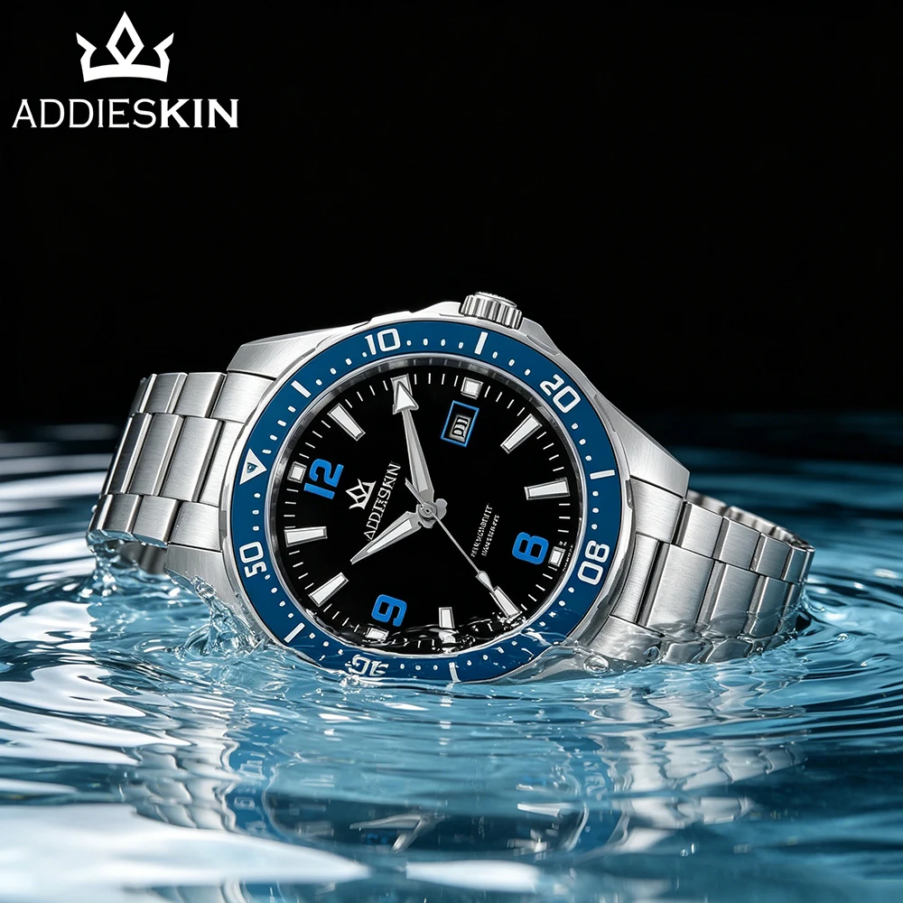 ADDIESKIN K009 200M Waterproof Men Diver Automatic Watch Miyota 9015 Ceramic Bezel Sandblasted Dial BGW9 Lume Screw-Down Crown
ADDIESKIN K009 200M Waterproof Men Diver Automatic Watch Miyota 9015 Ceramic Bezel Sandblasted Dial BGW9 Lume Screw-Down Crown