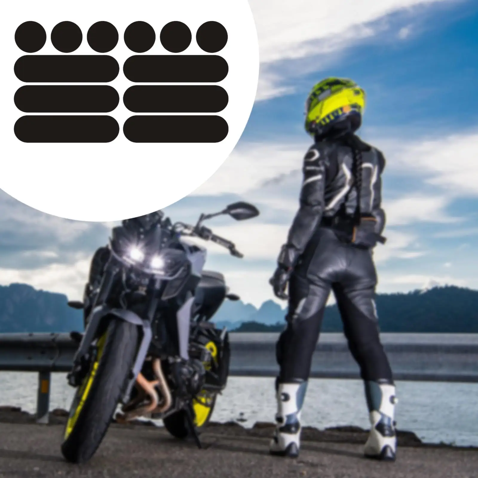 Automotive Motorcycle Reflective Stickers Waterproof for Helmets, Fences Multipurpose Universal Accessory Flexible Black Decals
Automotive Motorcycle Reflective Stickers Waterproof for Helmets, Fences Multipurpose Universal Accessory Flexible Black Decals