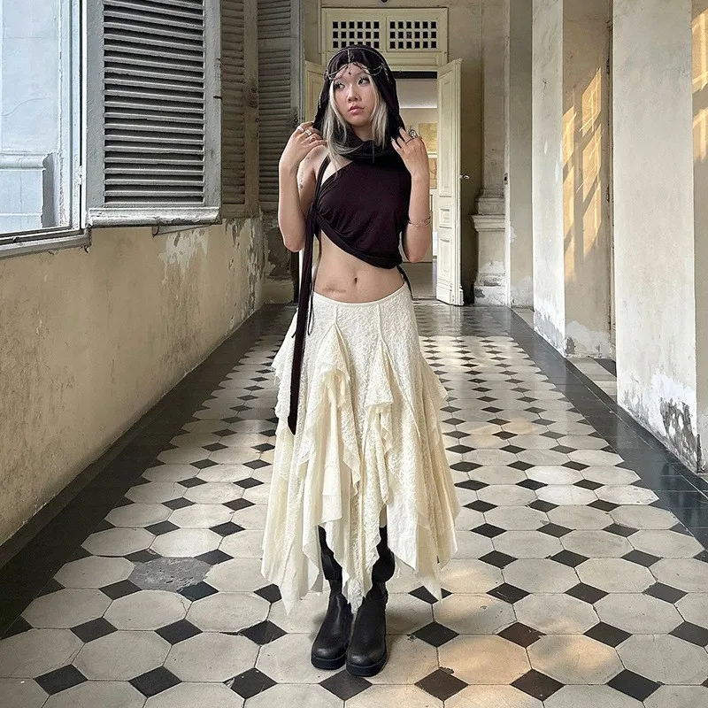 Women Lace Asymmetrical Skirt Women's Patchwork Solid Color Skirts Boho Ruffled Layered Maxi Skirt Low Waist A Line Long Skirt
Women Lace Asymmetrical Skirt Women's Patchwork Solid Color Skirts Boho Ruffled Layered Maxi Skirt Low Waist A Line Long Skirt