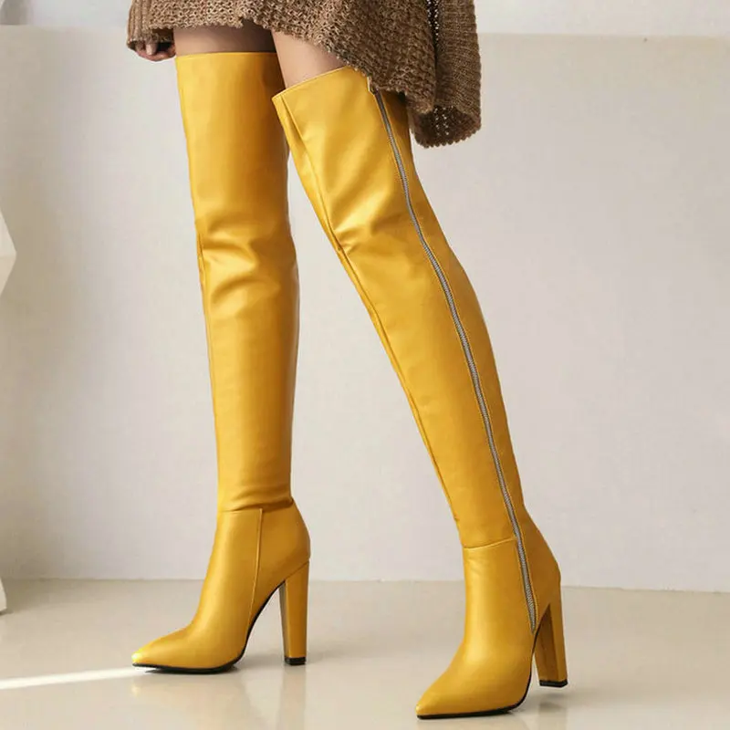 2022 Women Over the Knee Boots Pointed Toe Square High Heel Female Long Boots Sexy Side Zipper Party Nightclub Women's Shoes
2022 Women Over the Knee Boots Pointed Toe Square High Heel Female Long Boots Sexy Side Zipper Party Nightclub Women's Shoes