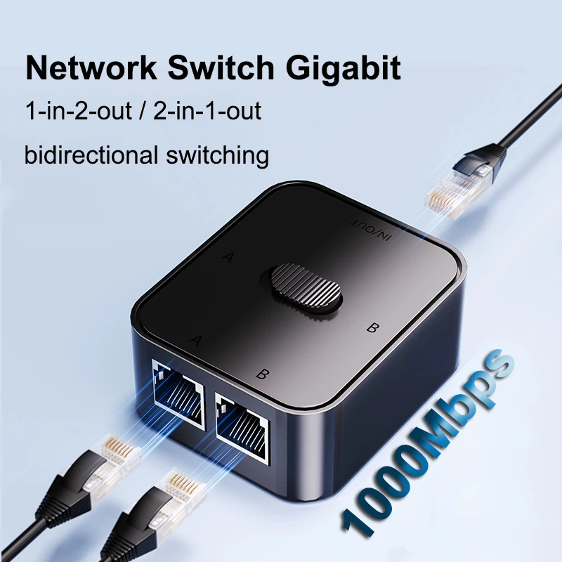 2-портовый гигабитный сетевой коммутатор RJ45, сетевой разветвитель, удлинитель кабеля, селектор 1000 Мбит/с, бесплатный 2-сторонний разъем адаптера
2-портовый гигабитный сетевой коммутатор RJ45, сетевой разветвитель, удлинитель кабеля, селектор 1000 Мбит/с, бесплатный 2-сторонний разъем адаптера