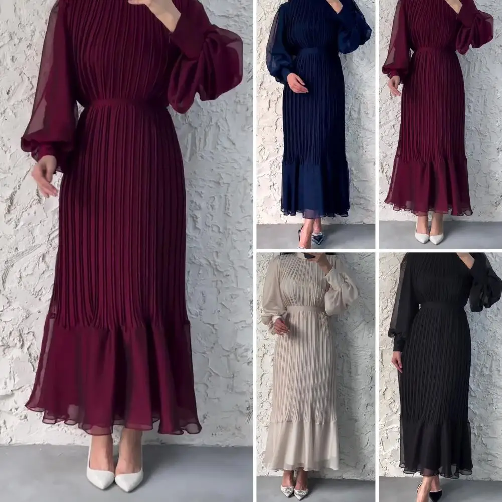 Pleated Maxi Dress Pleated Dress Elegant Pleated A-line Maxi Dress with Lantern Sleeves Mesh Detailing Women's for Special
Pleated Maxi Dress Pleated Dress Elegant Pleated A-line Maxi Dress with Lantern Sleeves Mesh Detailing Women's for Special