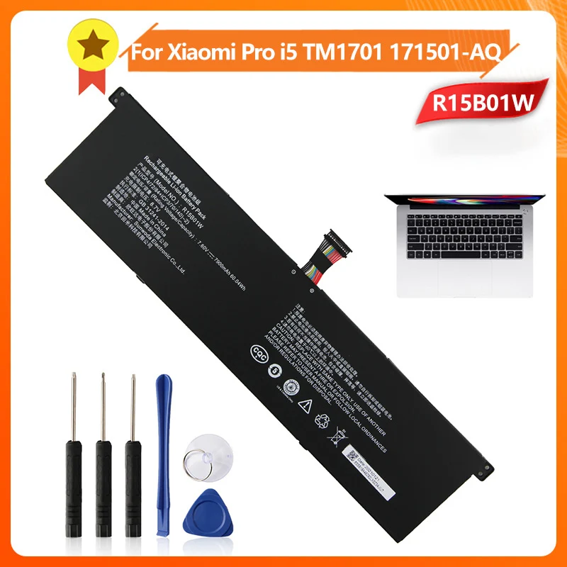 Телефонный аккумулятор Xiao mi R15B01W для Pro i5 TM1701 TM1707 171501-AQ, Серия 15,6 дюймов, 7900 мАч + инструмент 
Телефонный аккумулятор Xiao mi R15B01W для Pro i5 TM1701 TM1707 171501-AQ, Серия 15,6 дюймов, 7900 мАч + инструмент