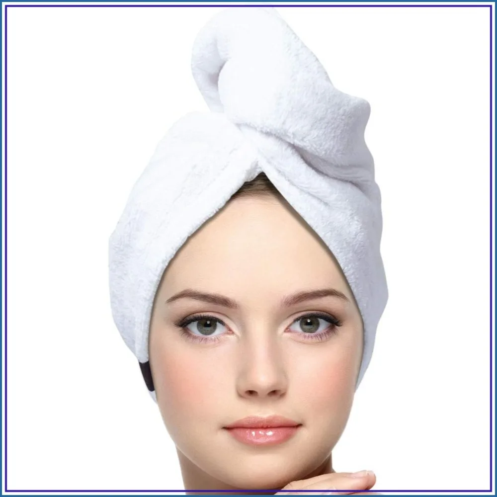 Quick Dry Cotton Hair Towel Wrap, Super Absorbent Turban for Women, Anti Frizz, for Curly Long Thick Hair, White
Quick Dry Cotton Hair Towel Wrap, Super Absorbent Turban for Women, Anti Frizz, for Curly Long Thick Hair, White