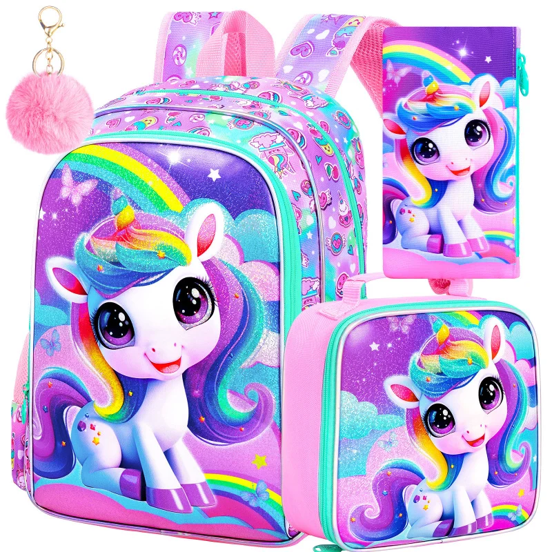 3Pcs Unicorn Backpack for Girls, 16" School Backpacks Set for Elementary Preschool Kindergarten, Kids Bookbag with Lunch Box
3Pcs Unicorn Backpack for Girls, 16" School Backpacks Set for Elementary Preschool Kindergarten, Kids Bookbag with Lunch Box