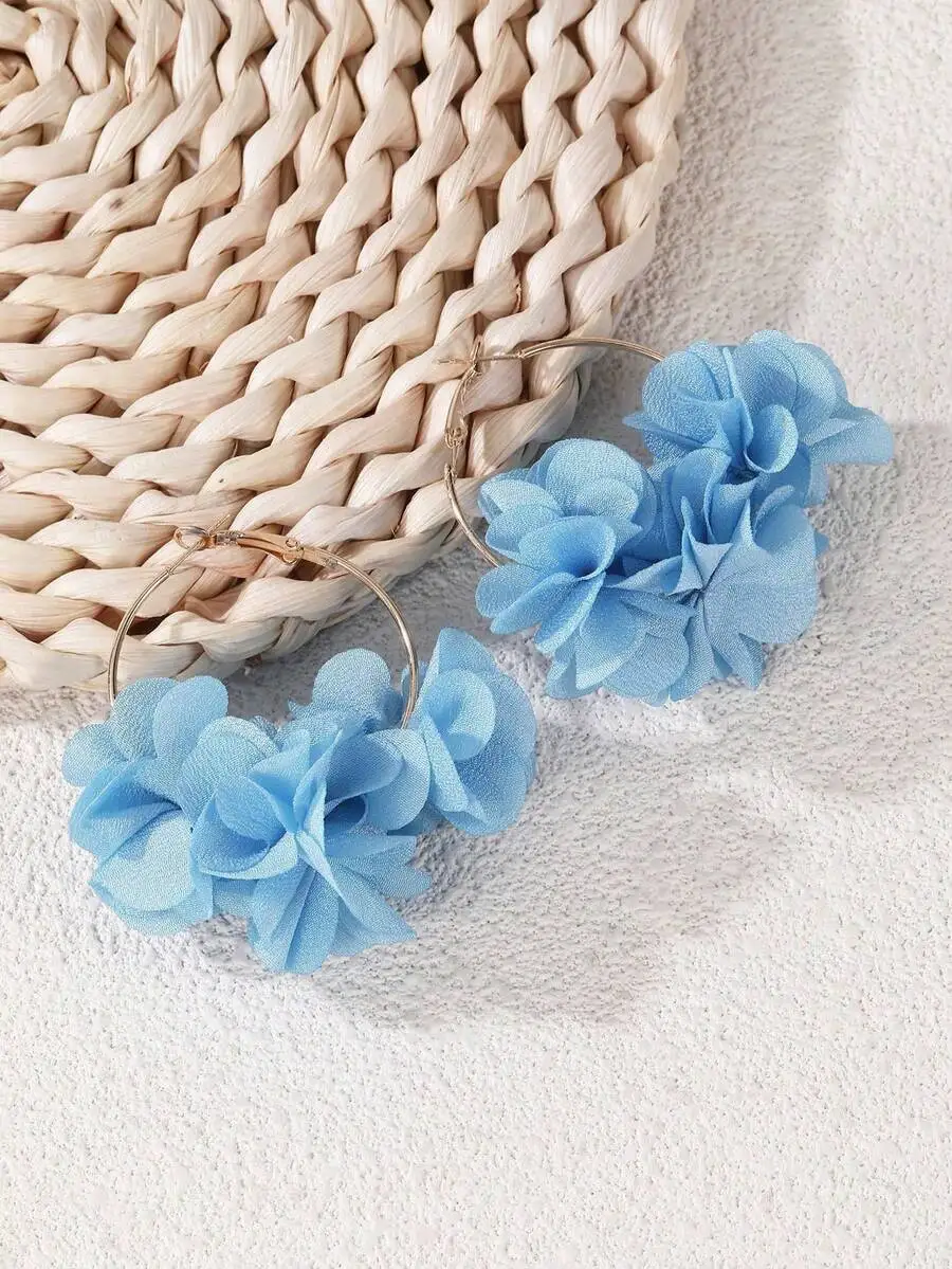 Light Blue Fabric Flower Hoop Earrings For Women Stylish Party Jewelry Accessory
Light Blue Fabric Flower Hoop Earrings For Women Stylish Party Jewelry Accessory