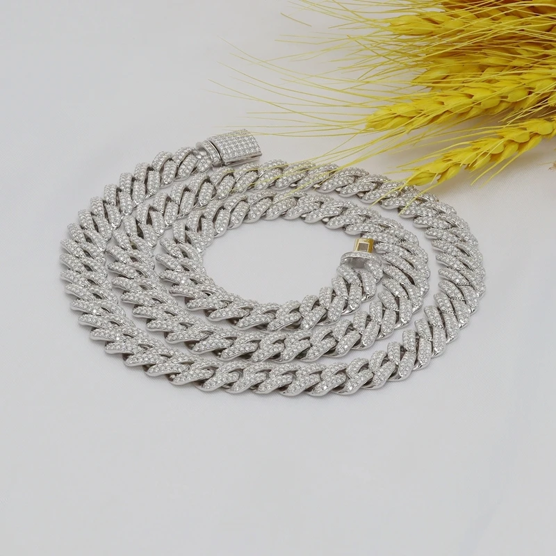 Paston Custom Jewelry Iced Out 925 Sterling Silver Moissanite Cuban Chain Necklace 14mm Width 2 Rows Moissanite Hip Hop Jewelry
Paston Custom Jewelry Iced Out 925 Sterling Silver Moissanite Cuban Chain Necklace 14mm Width 2 Rows Moissanite Hip Hop Jewelry