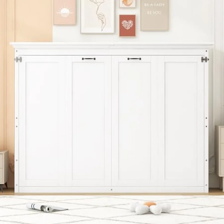 Full Horizontal Murphy Bed Cabinet with Desk, Solid Wood Farmhouse Murphy Bed Frame for Small Room, Office, Apartment, Space Sa
Full Horizontal Murphy Bed Cabinet with Desk, Solid Wood Farmhouse Murphy Bed Frame for Small Room, Office, Apartment, Space Sa