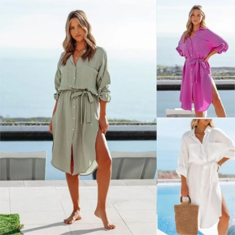 2025 Vestido Feminiso Elegant Shirt Dress Fashion Mini Dress Top Women Dress Deep V-neck Button Fold Over 3/4 Sleeve
2025 Vestido Feminiso Elegant Shirt Dress Fashion Mini Dress Top Women Dress Deep V-neck Button Fold Over 3/4 Sleeve